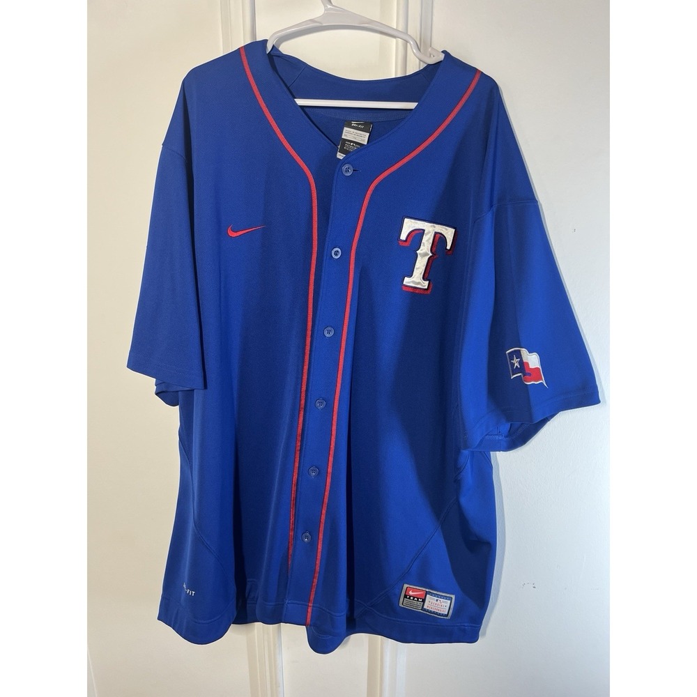 Nike Texas Rangers Josh Hamilton #32 Jersey XXL Blue Dri-FIT MLB Stitched